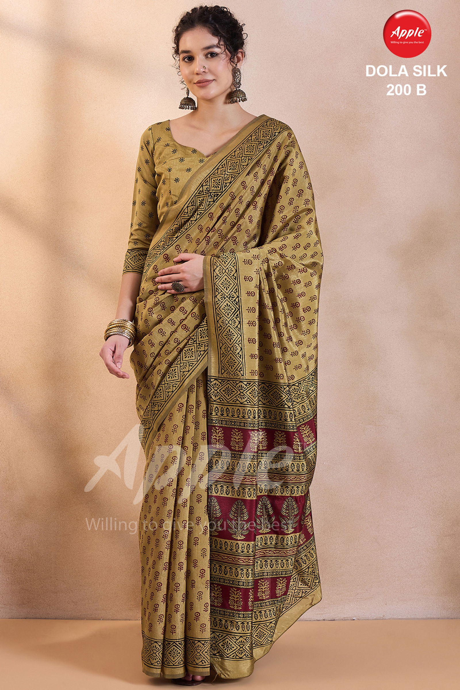 Dola Silk 200 By Apple Designer Printed Silk Sarees Wholesale Shop In Surat
